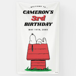 Peanuts Snoopy Dog House Birthday Banner