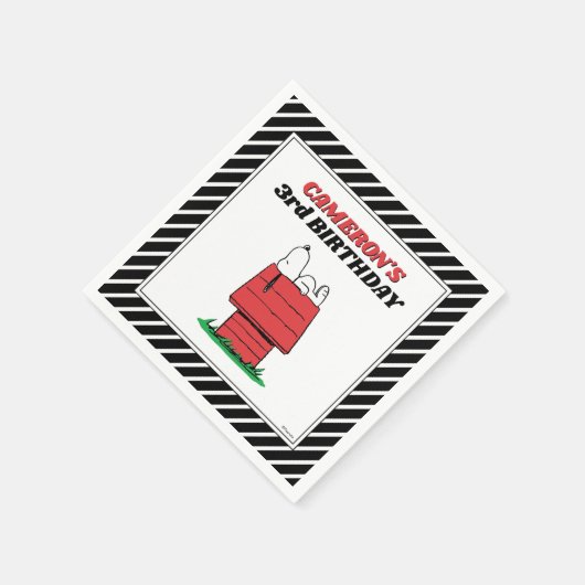 Peanuts Snoopy Dog House Birthday Napkins Serviette (Ecke)