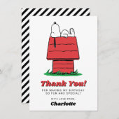 Peanuts Snoopy Dog House Birthday Thank You Card Dankeskarte (Vorne/Hinten)