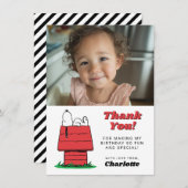 Peanuts Snoopy Dog House Birthday Thank You Card Dankeskarte (Vorne/Hinten)