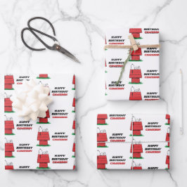 Peanuts Snoopy Dog House Birthday Wrapping Paper S Geschenkpapier Set