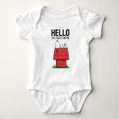 Peanuts Snoopy Dog House | Hallo |'m New Here Baby Strampler (Vorderseite)