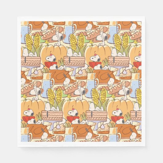 Peanuts Snoopy Erntedankfest-Muster Serviette (Vorderseite)