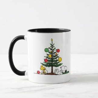 Peanuts Snoopy Festive Christmas Tree Holiday Gift Tasse