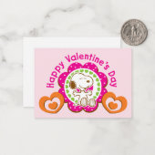 Peanuts | Snoopy Floral Hearts Valentine Mitteilungskarte (Vorderseite/Rückseite Beispiel)