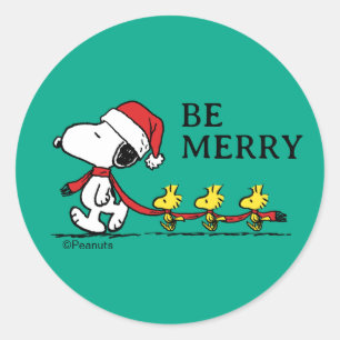 Peanuts   Snoopy & Freunde Winter Runder Aufkleber