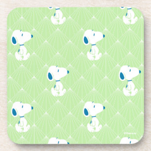 Peanuts   Snoopy Green Deco Dreams Muster Getränkeuntersetzer