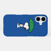 Peanuts | Snoopy Grüner Schirm iPhone 16 Hülle (Rückseite (Horizontal))