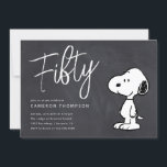 Peanuts Snoopy - Halbpension 50. Geburtstag Einladung<br><div class="desc">Laden Sie alle Ihre Familie und Freunde zu Ihrer 50. Geburtstagsparty mit diesen Chalkboard Peanuts Einladungen mit Snoopy! Personalisieren Sie das Party mit Ihren Daten!</div>