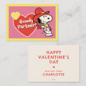 Peanuts | Snoopy Hallo Valentinstag Mitteilungskarte (Vorne/Hinten)