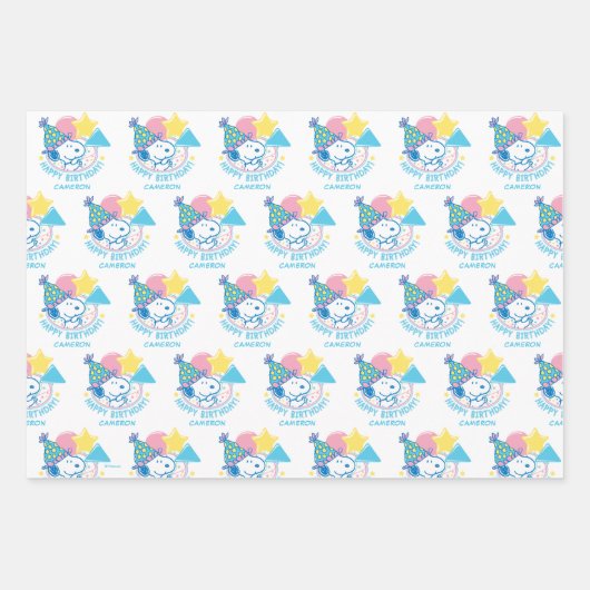 PEANUTS | Snoopy Happy Birthday Balloons Geschenkpapier Set (Vorderseite)