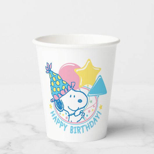 PEANUTS | Snoopy Happy Birthday Balloons Pappbecher (Vorderseite)