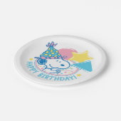 PEANUTS | Snoopy Happy Birthday Balloons Pappteller (Schrägansicht)
