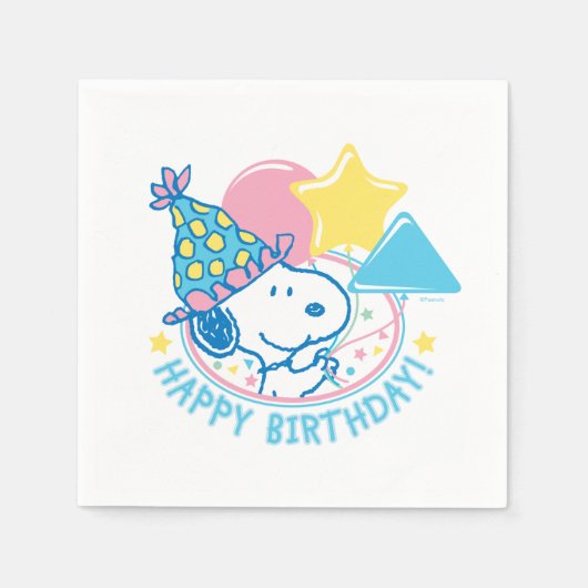 PEANUTS | Snoopy Happy Birthday Balloons Serviette (Vorderseite)