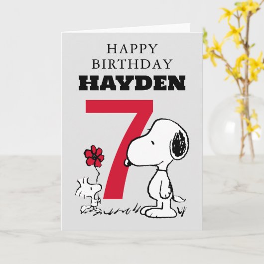 PEANUTS | Snoopy Happy Birthday Karte (Gelbe Blume)