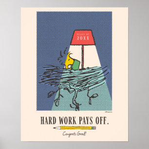 Peanuts Snoopy harte Arbeit lohnt sich Abschluss Poster