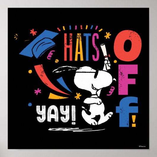 Peanuts Snoopy Hats Off To You Graduation Congrats Poster (Vorne)