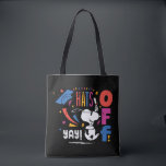 Peanuts Snoopy Hats Off To You Graduation Congrats Tasche<br><div class="desc">Celebrate a huge milestone with this bold and energetic Peanuts-inspired graduation design bursting with excitement and color. Featuring a joyful beagle tossing a graduation cap into the air, this design is filled with vibrant confetti, streamers, and playful details that capture the thrill of graduation day. The stacked, colorful “Hats Off”...</div>