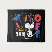 Peanuts Snoopy Hats Off To You Graduation Congrats Wandteppich (Vorderseite (Horizontal))