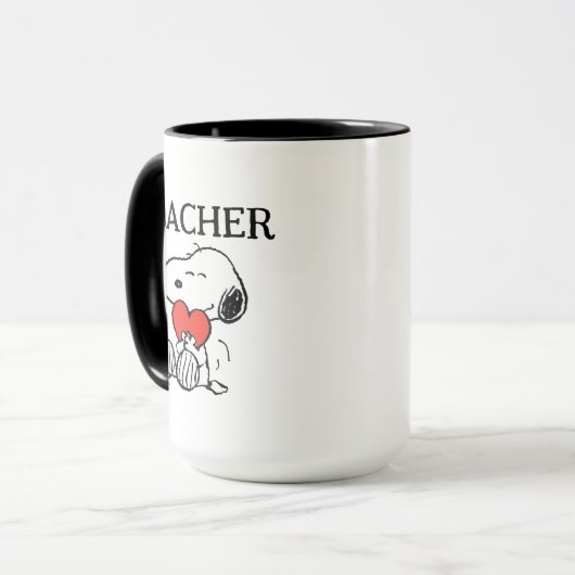 Peanuts | Snoopy Heart Hug Teacher Tasse (Vorderseite Links)