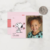 Peanuts | Snoopy Heart Photo Valentine Mitteilungskarte (Vorderseite/Rückseite Beispiel)