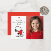 Peanuts | Snoopy Heart Photo Valentine Mitteilungskarte (Vorderseite/Rückseite Beispiel)