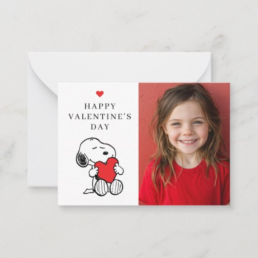 Peanuts | Snoopy Heart Photo Valentine Mitteilungskarte (Vorderseite)