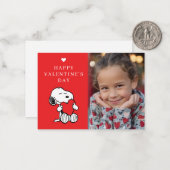 Peanuts | Snoopy Heart Photo Valentine Mitteilungskarte (Vorderseite/Rückseite Beispiel)