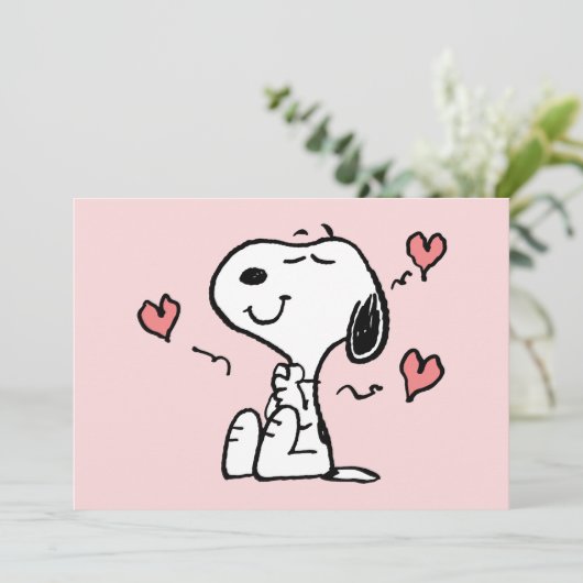 Peanuts | Snoopy Hearts Karte (Stehend Vorderseite)