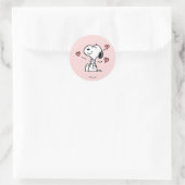 Peanuts | Snoopy Herzen Runder Aufkleber (Tasche)
