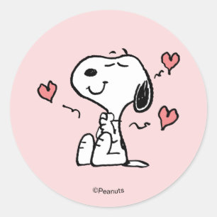 Peanuts Snoopy Herzen Runder Aufkleber