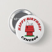 Peanuts Snoopy Hundehütte Geburtstags-Button Button (Vorne & Hinten)