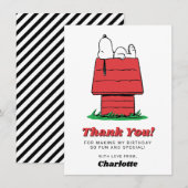 Peanuts Snoopy Hundehütte Geburtstags-Dankeskarten Dankeskarte (Vorne/Hinten)