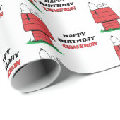 Peanuts Snoopy Hundehütte Geburtstags-Geschenkpapi Geschenkpapier (Rolleneckpunkt)