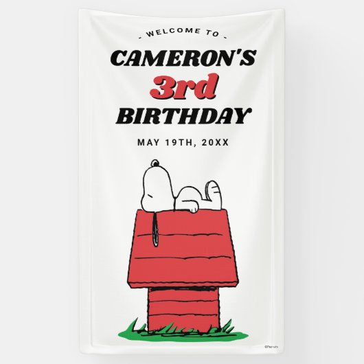Peanuts Snoopy Hundehütte Geburtstagsbanner Banner (Vertikal)