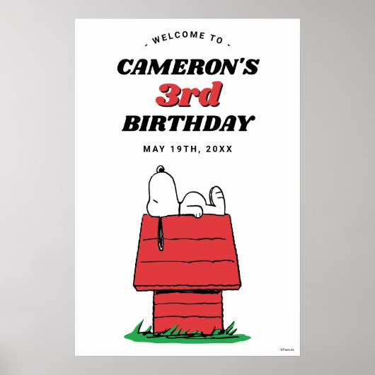 Peanuts Snoopy Hundehütte Geburtstagsposter Poster (Vorne)