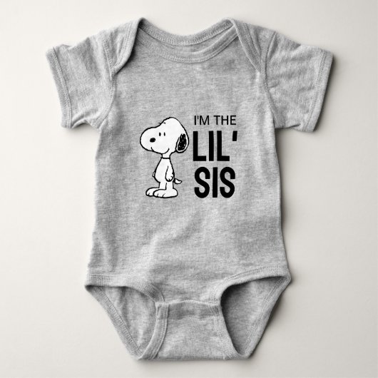Peanuts Snoopy | Ich bin die kleine Schwester Baby Strampler (Vorderseite)