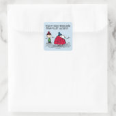 Peanuts | Snoopy & Linus Daunenjacke Quadratischer Aufkleber (Tasche)