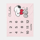 Peanuts Snoopy | Monatlicher Meilenstein Baby Flee Fleecedecke (Vorderseite)