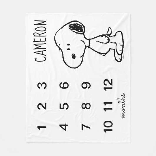 Peanuts Snoopy | Monatsmilestone Baby Fleecedecke (Vorderseite)