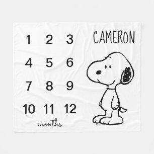 Peanuts Snoopy Monatsmilestone Baby Fleecedecke