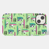 Peanuts | Snoopy Ocean High Tide Muster iPhone Hülle (Rückseite (Horizontal))