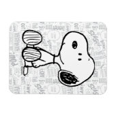 PEANUTS | Snoopy on Black White Comics Magnet (Horizontal)