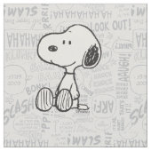 PEANUTS | Snoopy on Black White Comics Stoff (Nahaufnahme)