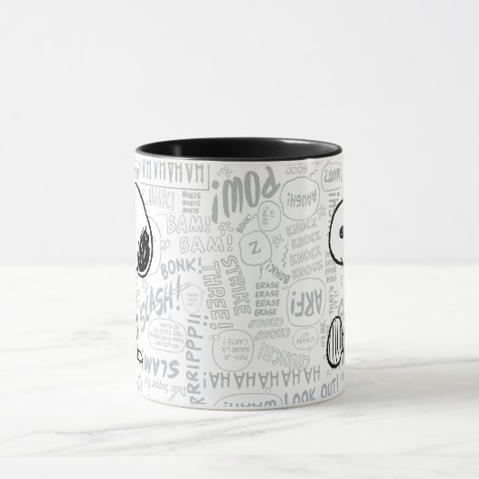 PEANUTS | Snoopy on Black White Comics Tasse (Zentrum)