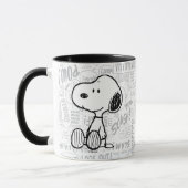 PEANUTS | Snoopy on Black White Comics Tasse (Links)