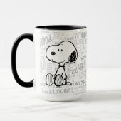 PEANUTS | Snoopy on Black White Comics Tasse (Links)