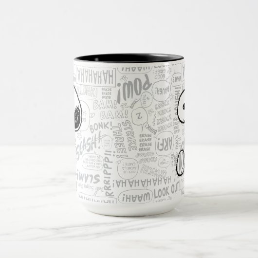 PEANUTS | Snoopy on Black White Comics Tasse (Zentrum)