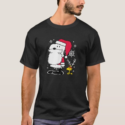 Peanuts Snoopy Santa Woodstock Reindeer T-Shirt (Vorderseite)