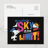 Peanuts Snoopy Sky Is The Limit Abschlussfeier Postkarte (Vorne/Hinten)